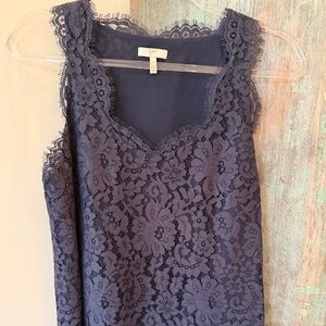 Joie Navy Lace Sleeveless Blouse